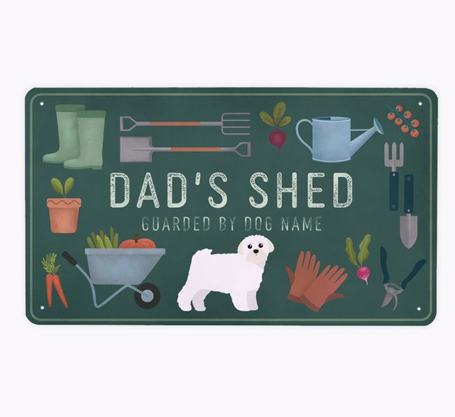 Dad's Shed: Personalized {breedFullName} Metal Garden Sign